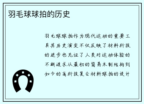 羽毛球球拍的历史